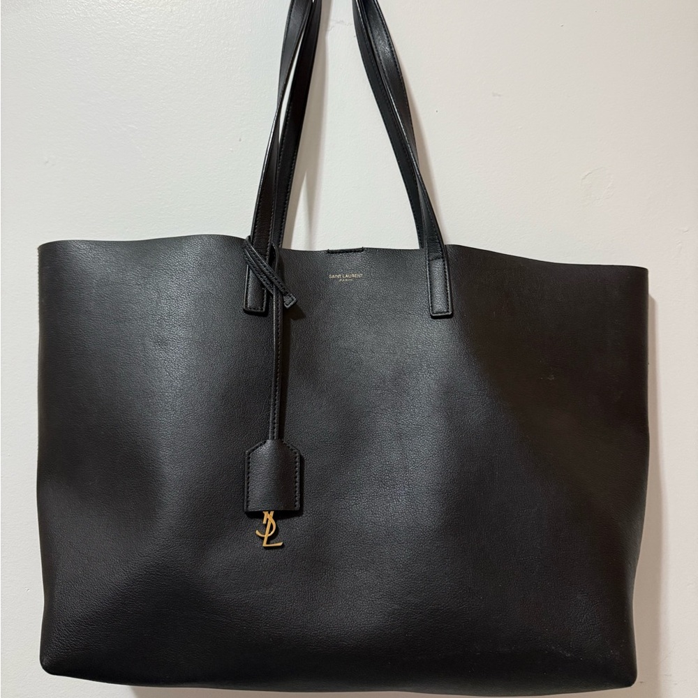 Saint Laurent Black Tote with Gold Accent